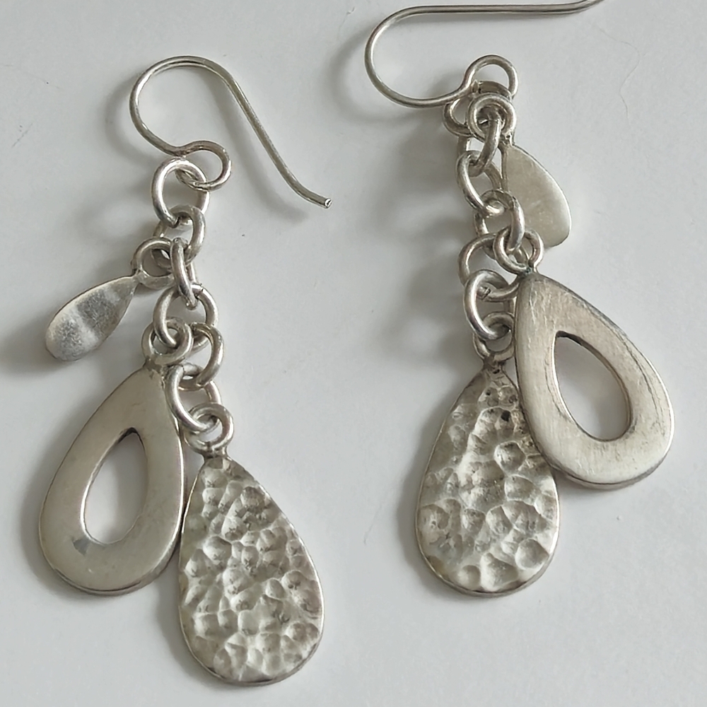 Modernist Sterling Silver 925 Dangle Earrings